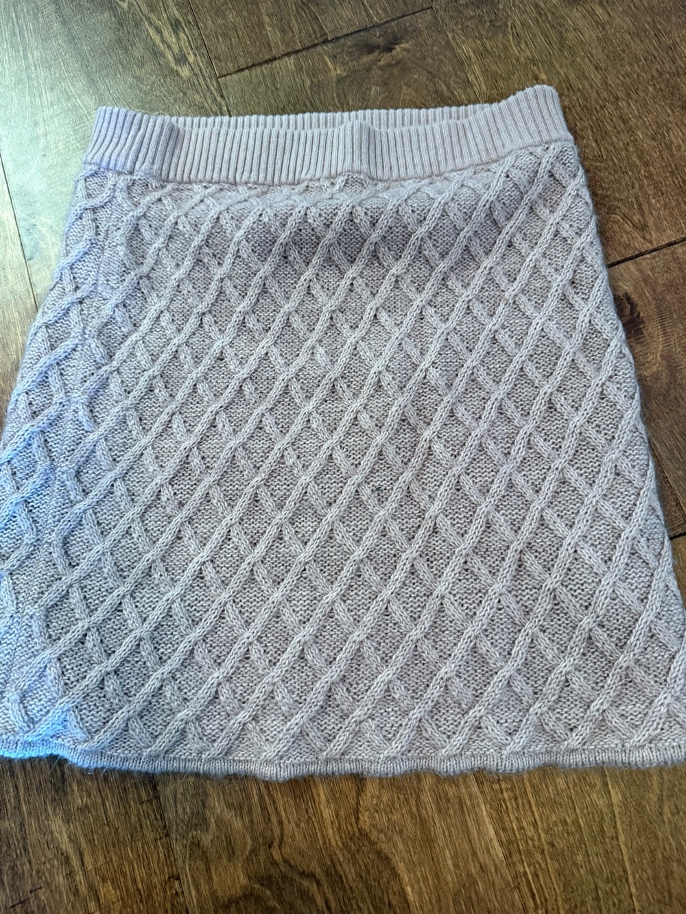 Light taupe  Cable Knit Mini Skirt